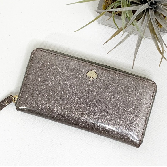 kate spade Handbags - {Kate Spade} Silver Glitter Bug Sparkle Wallet